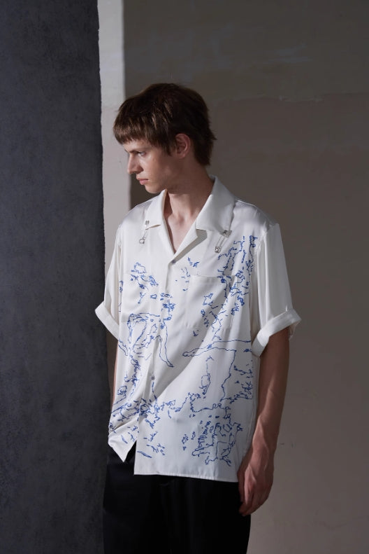 ENTRE-TEMPS PRINTED SATIN SHIRT