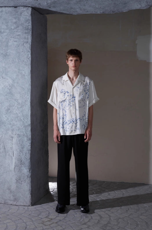 ENTRE-TEMPS PRINTED SATIN SHIRT