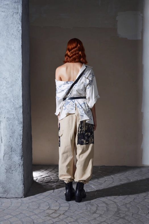 ENTRE-TEMPS PRINTED SATIN SHIRT