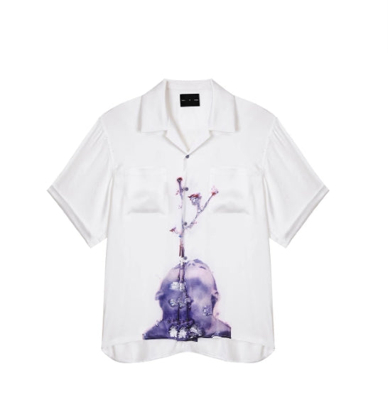 ENTRE-TEMPS PRINTED SATIN SHIRT