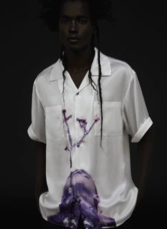 ENTRE-TEMPS PRINTED SATIN SHIRT