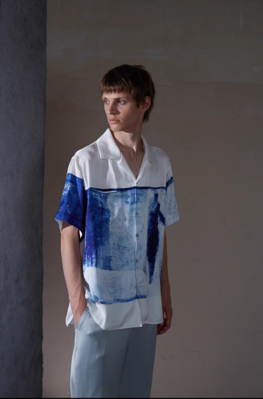 ENTRE-TEMPS PRINTED SATIN SHIRT