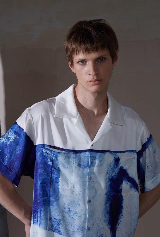 ENTRE-TEMPS PRINTED SATIN SHIRT