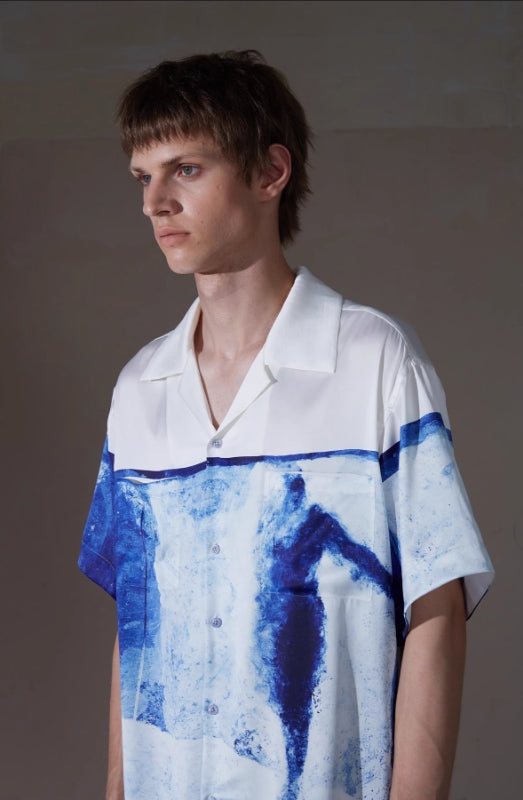 ENTRE-TEMPS PRINTED SATIN SHIRT