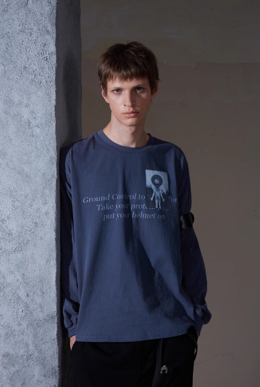ENTRE-TEMPS PRINTED LONG SLEEVE T-SHIRT