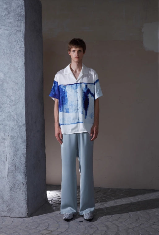 ENTRE-TEMPS PRINTED SATIN SHIRT