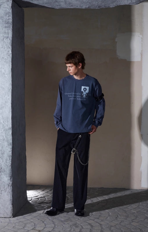 ENTRE-TEMPS PRINTED LONG SLEEVE T-SHIRT